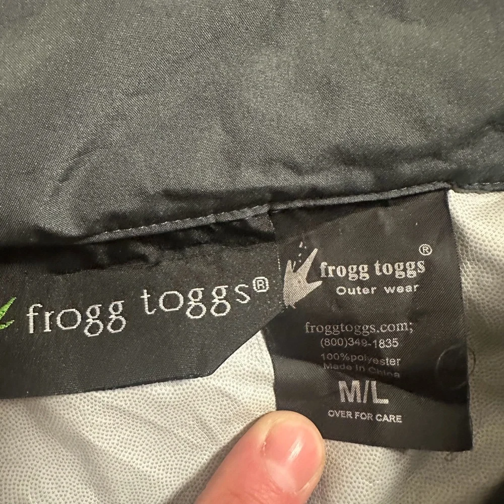 Frogg Toggs M/L Blue Gray Lightweight Hooded Rain Jacket Packable Outdoor Unisex - Picture 2 of 4